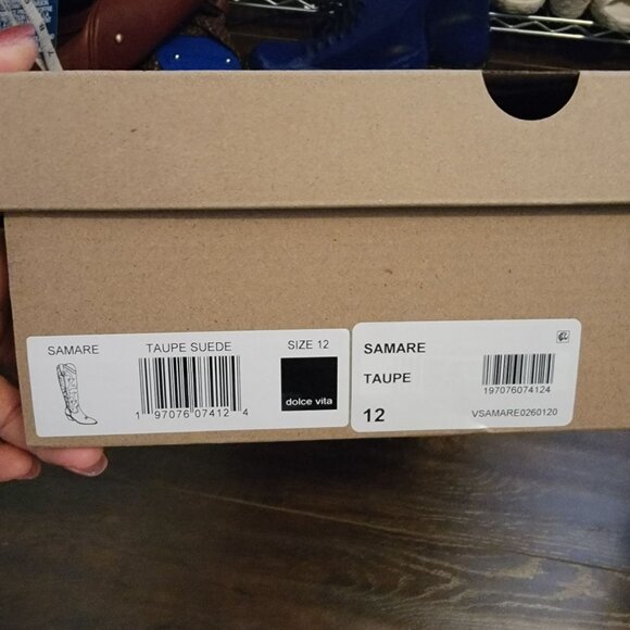 NEW Dolce Vita Samare Western Boots Womens 12 Taupe Suede Cowgirl Retail $260 - Picture 6 of 6